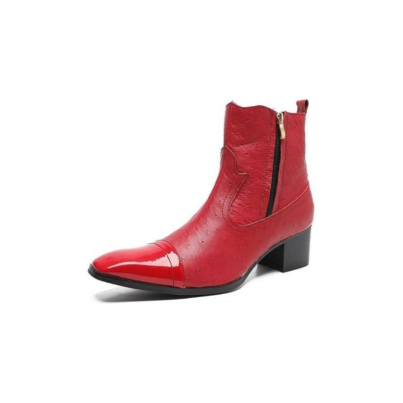 Herrenstiefel Exotische Leder-statement-stiefel - Rot