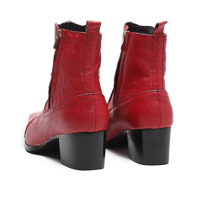 Herrenstiefel Exotische Leder-statement-stiefel - Rot