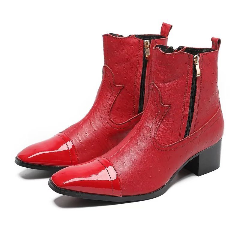 Herrenstiefel Exotische Leder-statement-stiefel - Rot