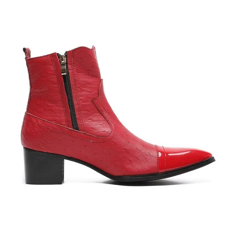 Herrenstiefel Exotische Leder-statement-stiefel - Rot