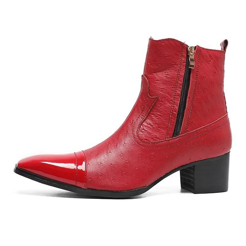 Herrenstiefel Exotische Leder-statement-stiefel - Rot