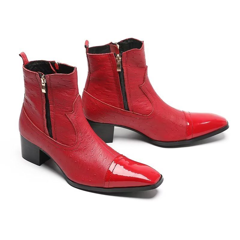 Herrenstiefel Exotische Leder-statement-stiefel - Rot