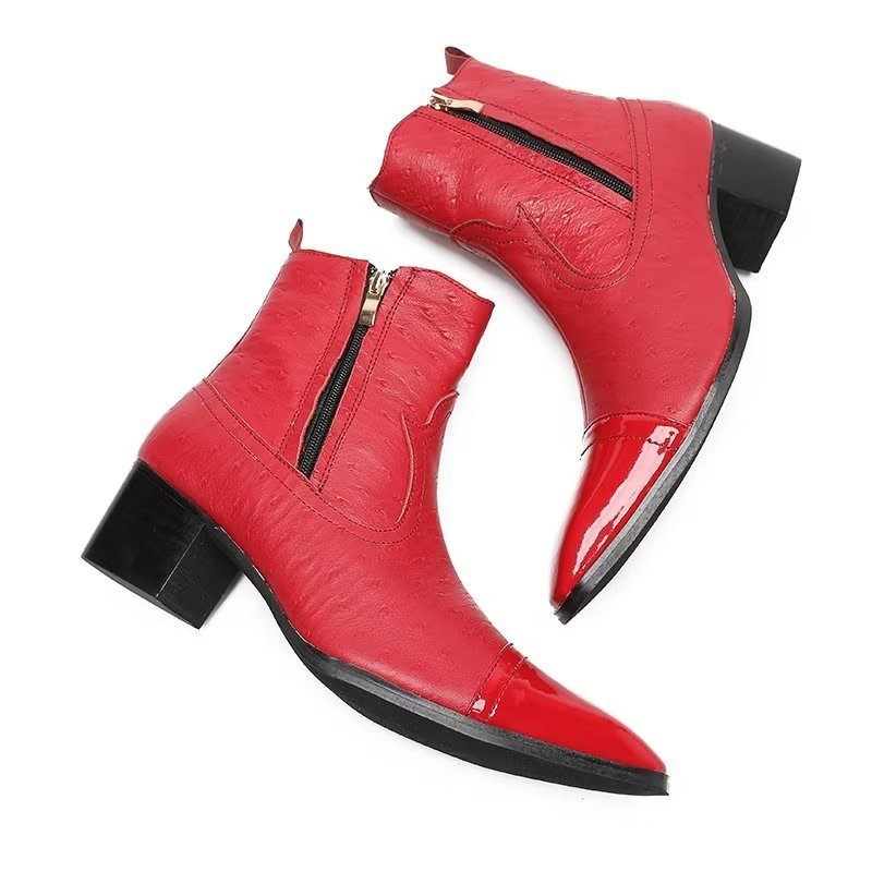 Herrenstiefel Exotische Leder-statement-stiefel - Rot