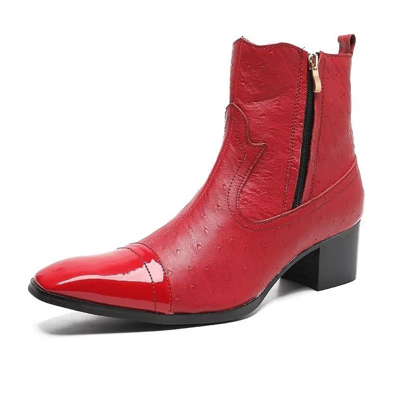 Herrenstiefel Exotische Leder-statement-stiefel - Rot