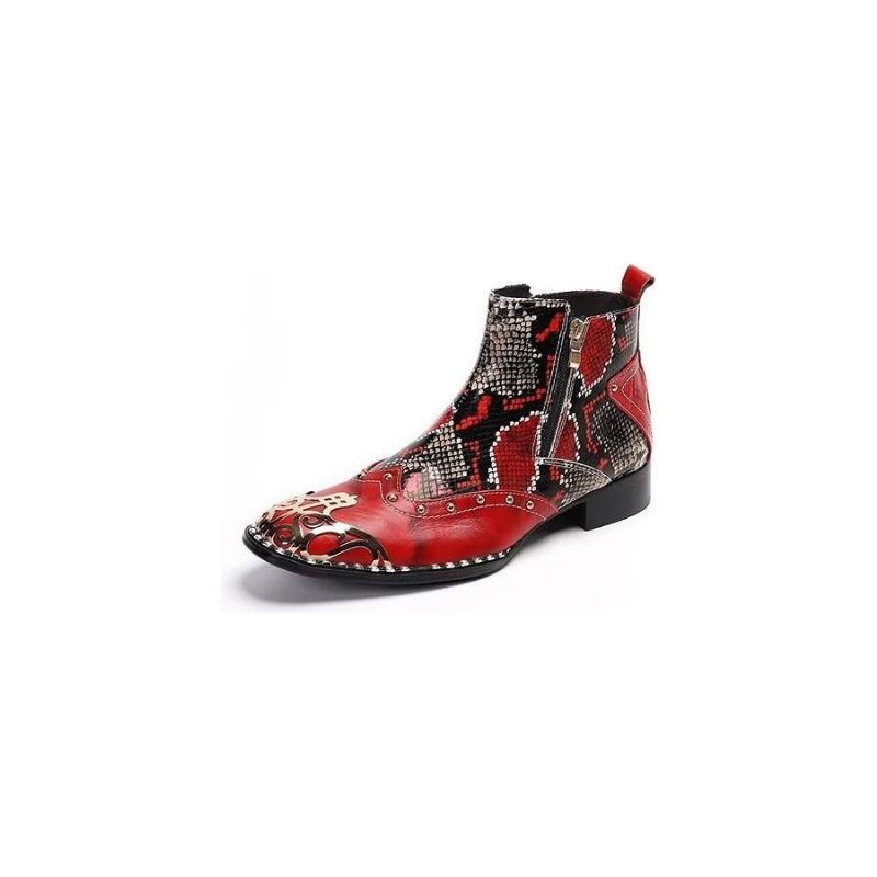 Herrenstiefel Exotische Schlangenleder-kleiderstiefel - Rot