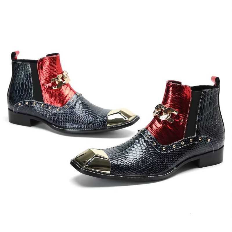 Herrenstiefel Exotische Slip-on-lederstiefel - Burgund