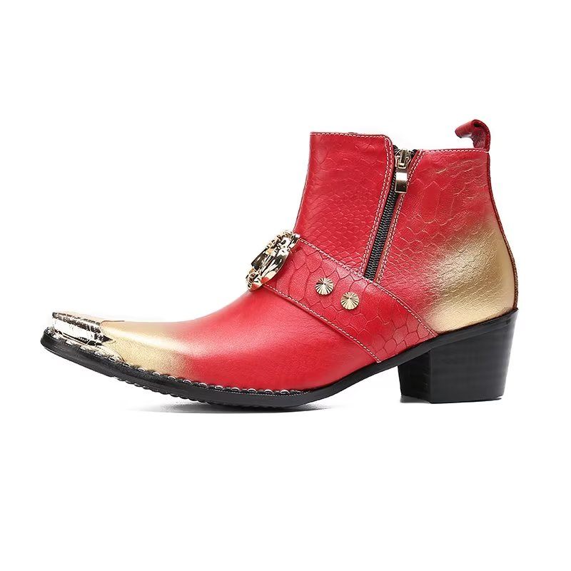 Herrenstiefel Exotische Spitze Zehenstiefel - Rot