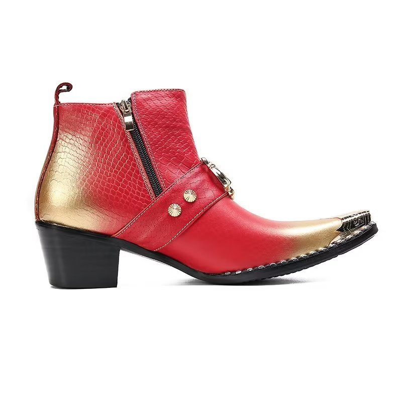 Herrenstiefel Exotische Spitze Zehenstiefel - Rot