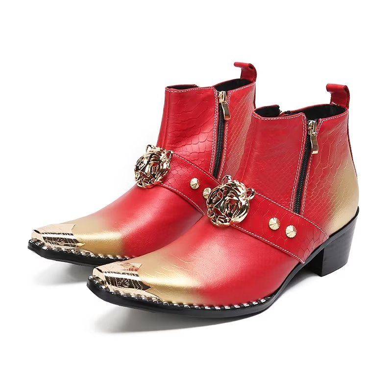 Herrenstiefel Exotische Spitze Zehenstiefel - Rot