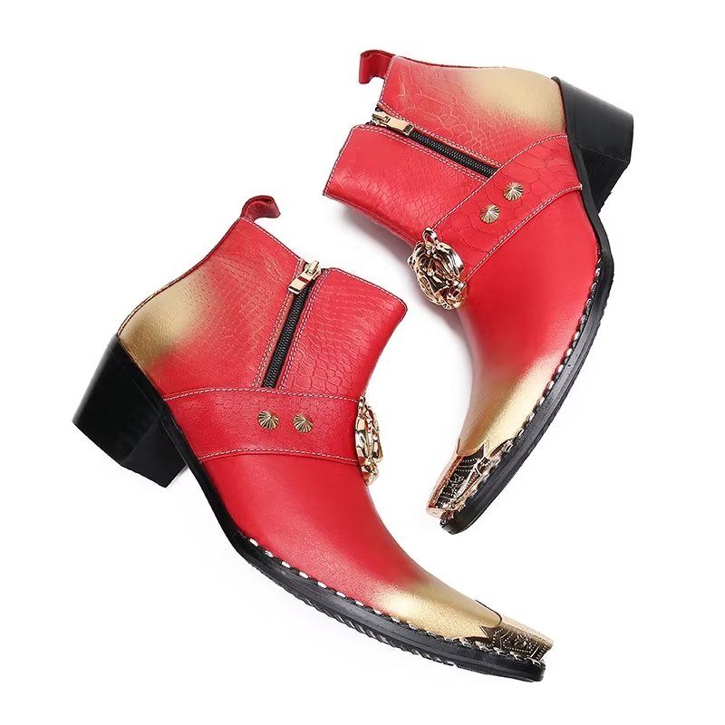 Herrenstiefel Exotische Spitze Zehenstiefel - Rot