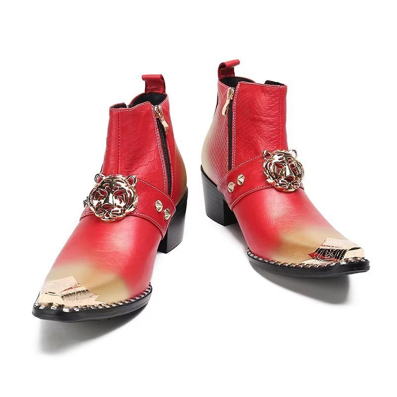 Herrenstiefel Exotische Spitze Zehenstiefel - Rot