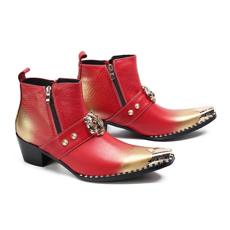 Herrenstiefel Exotische Spitze Zehenstiefel - Rot