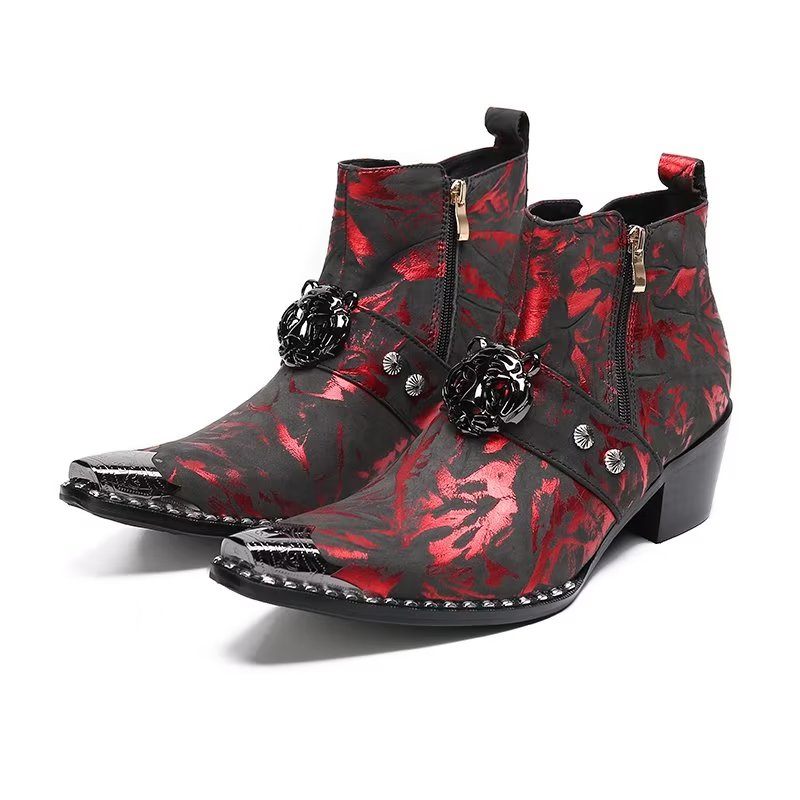 Herrenstiefel Exotische Spitze Zehenstiefel - Rot 1