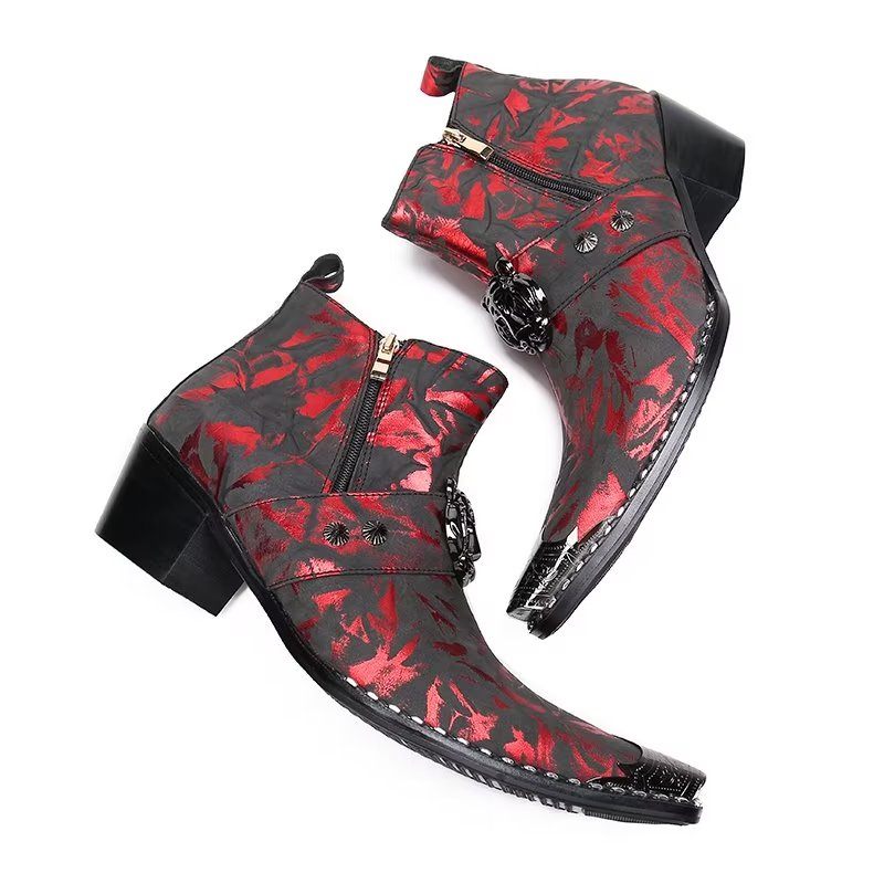 Herrenstiefel Exotische Spitze Zehenstiefel - Rot 1