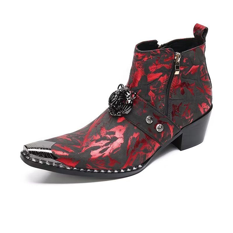 Herrenstiefel Exotische Spitze Zehenstiefel - Rot 1