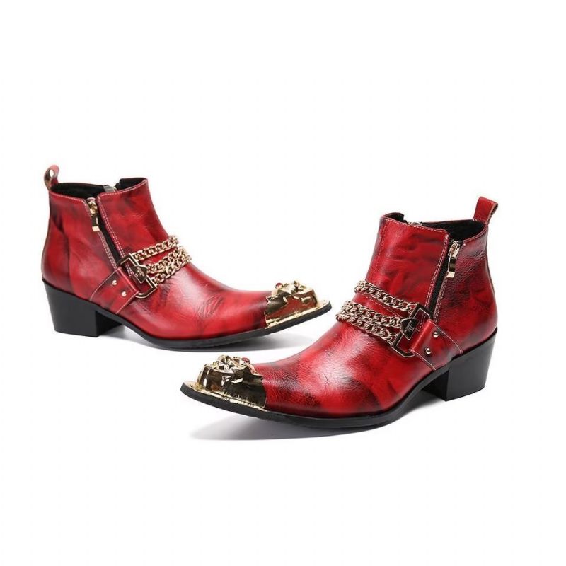 Herrenstiefel Exotische Stiefeletten - Rot