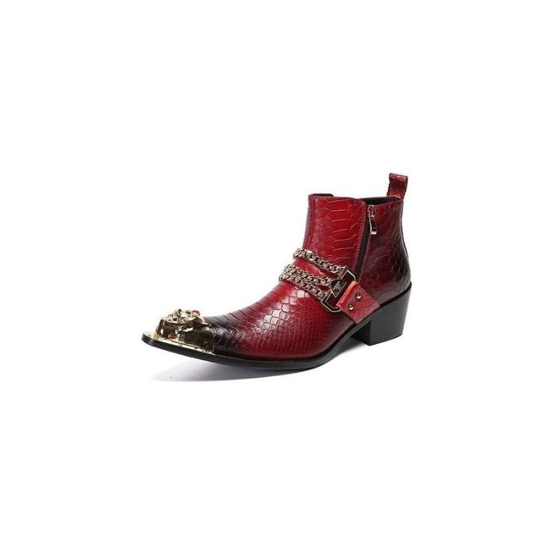 Herrenstiefel Exotische Stiefeletten - Rot 1