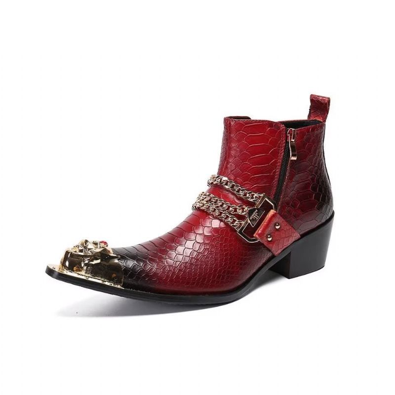 Herrenstiefel Exotische Stiefeletten - Rot 1