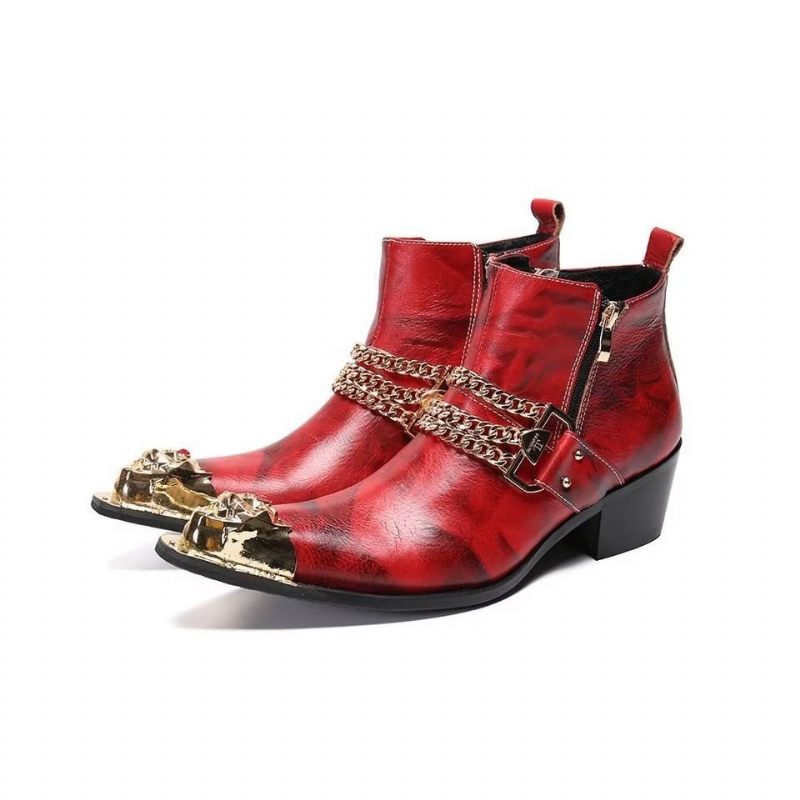 Herrenstiefel Exotische Stiefeletten - Rot