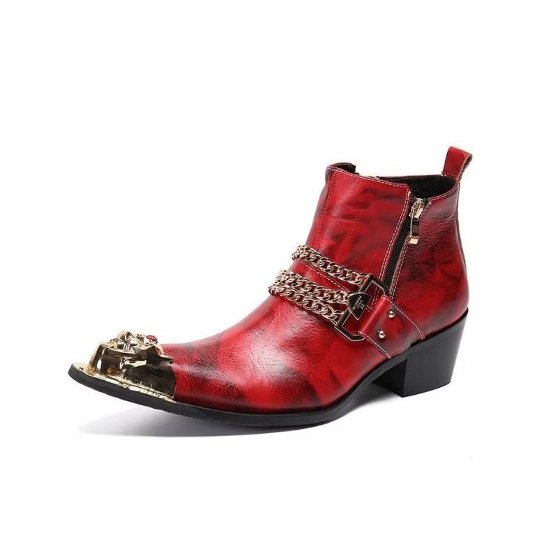 Herrenstiefel Exotische Stiefeletten - Rot