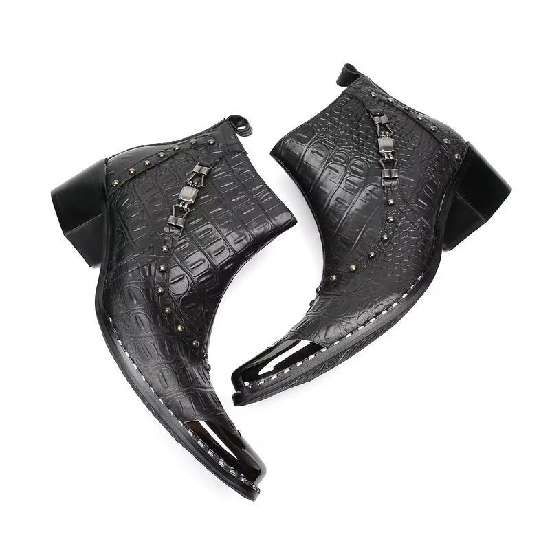 Herrenstiefel Exquisite Reißverschluss-kleiderstiefel - Schwarz