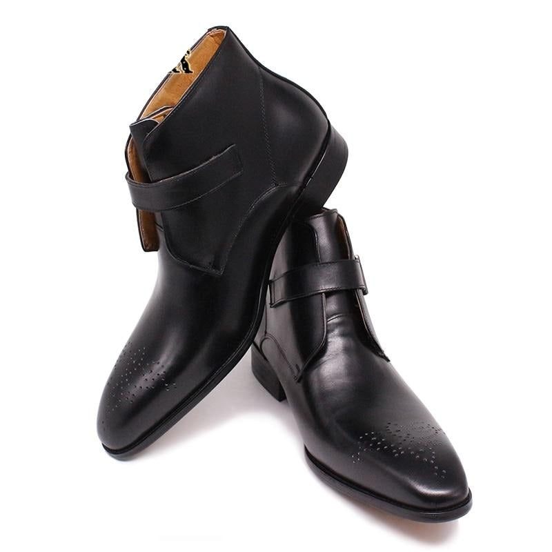 Herrenstiefel Formelle Stiefel Aus Exotischem Leder - Schwarz