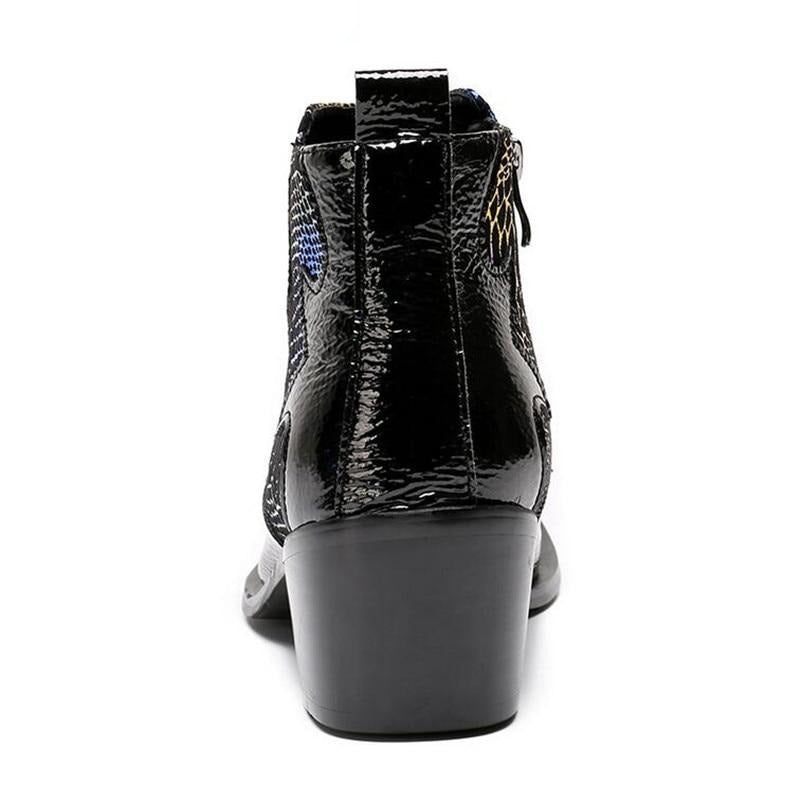 Herrenstiefel Im Serpent-stil Aus Leder - Mehrfarbig