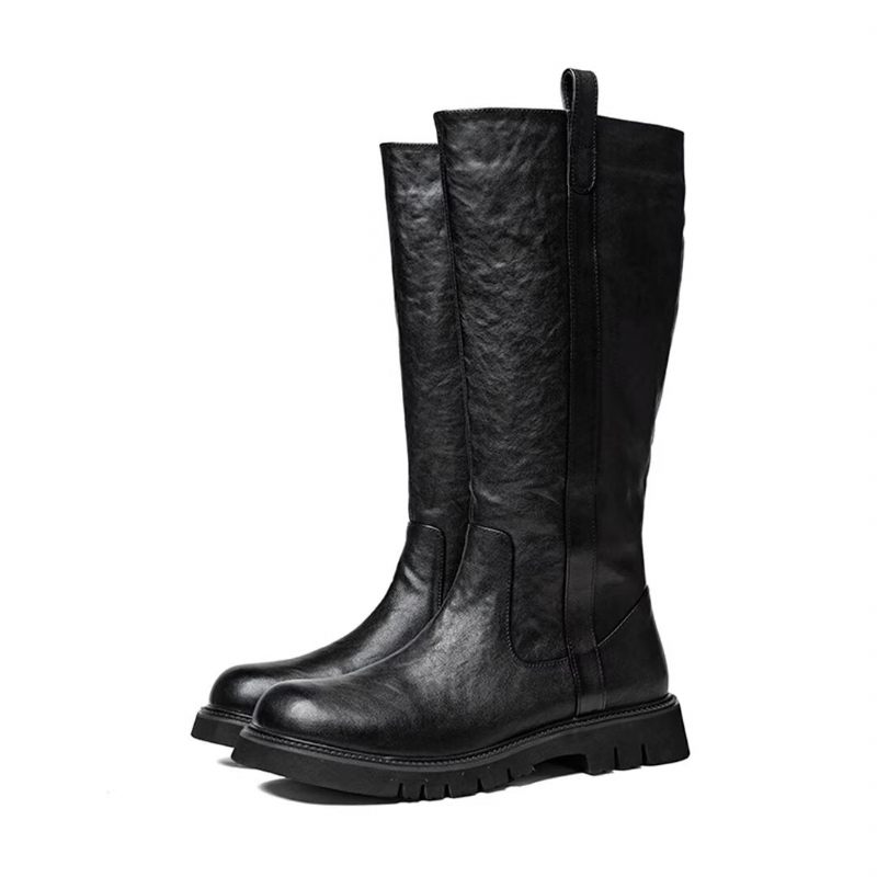 Herrenstiefel Lederstiefeletten - Schwarz