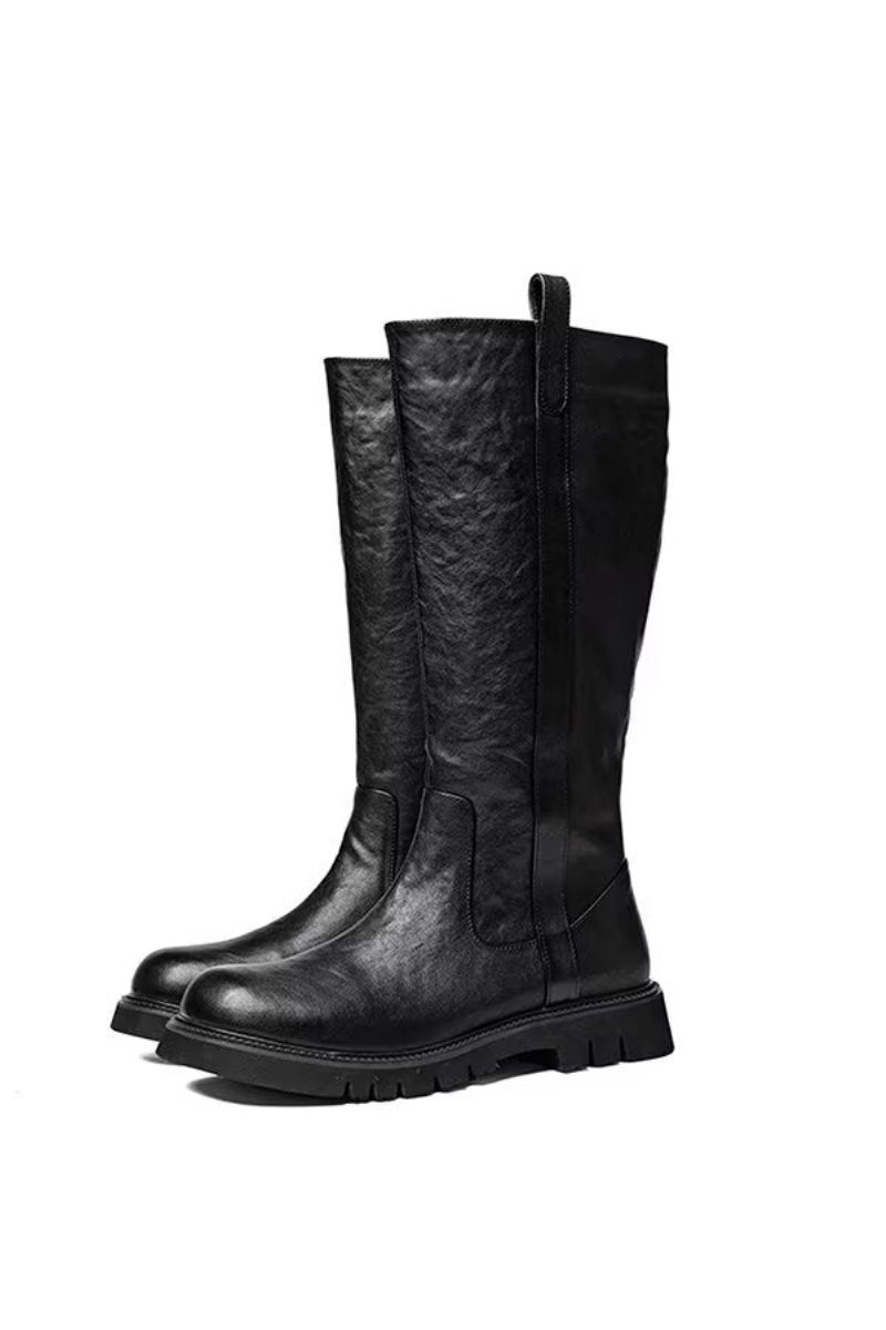 Herrenstiefel Lederstiefeletten - Schwarz