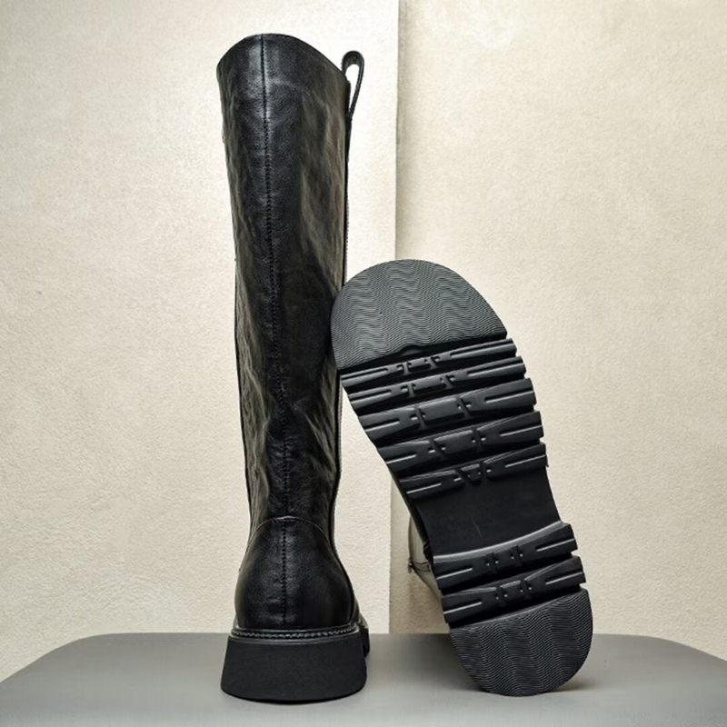 Herrenstiefel Lederstiefeletten - Schwarz