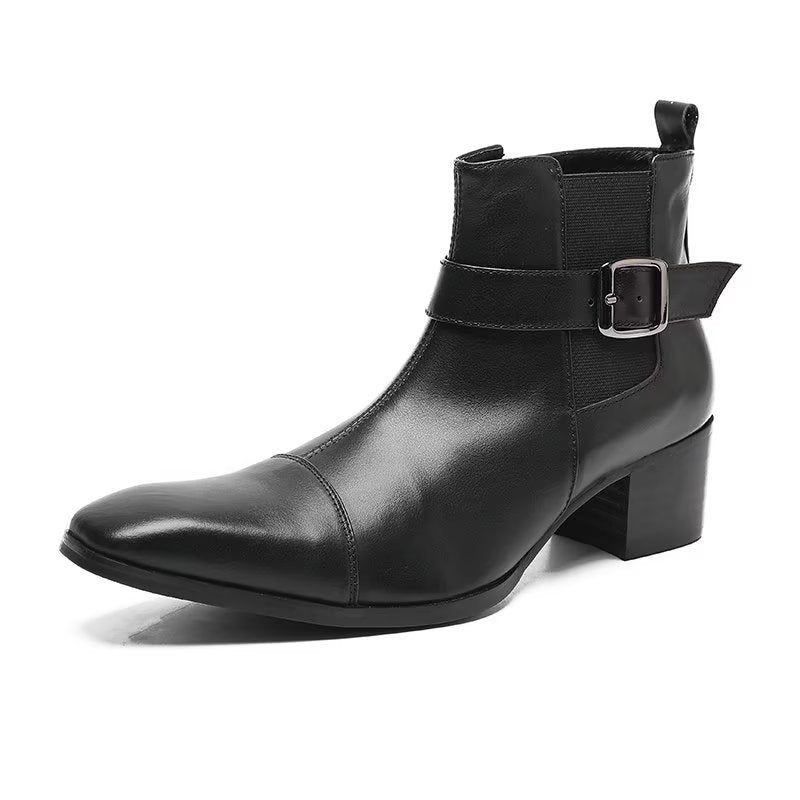 Herrenstiefel Lederstiefeletten - Schwarz