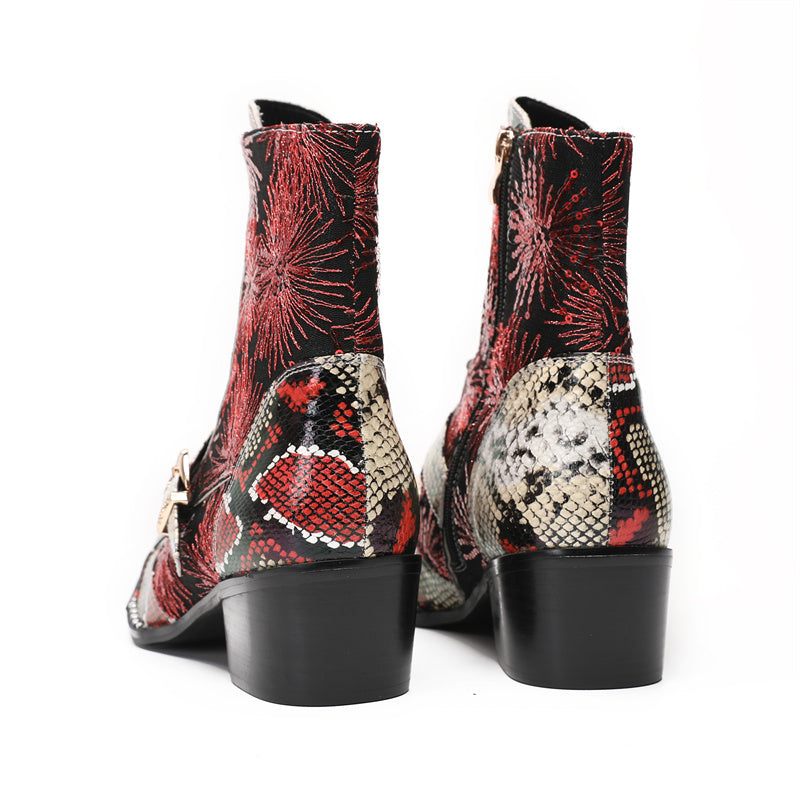 Herrenstiefel Lederstiefeletten - Rot