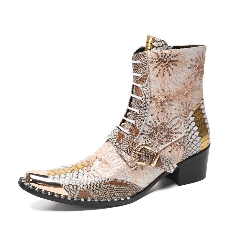 Herrenstiefel Lederstiefeletten - Gold