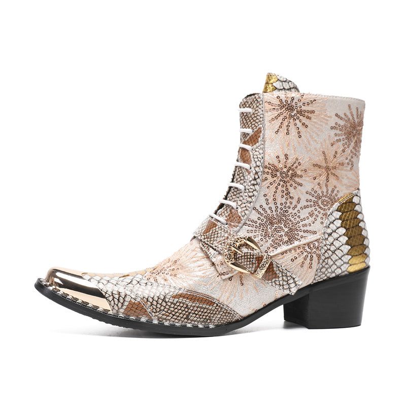 Herrenstiefel Lederstiefeletten - Gold