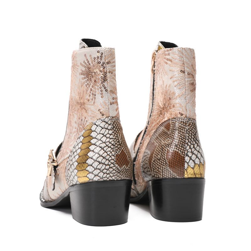 Herrenstiefel Lederstiefeletten - Gold