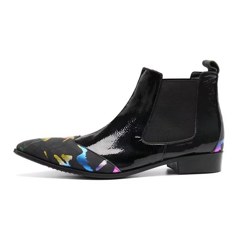 Herrenstiefel Luxuriöse Slip-on-chelsea-stiefel Aus Exotischem Leder - Schwarz