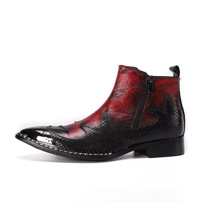 Herrenstiefel Mit Exotischer Textur - Rot