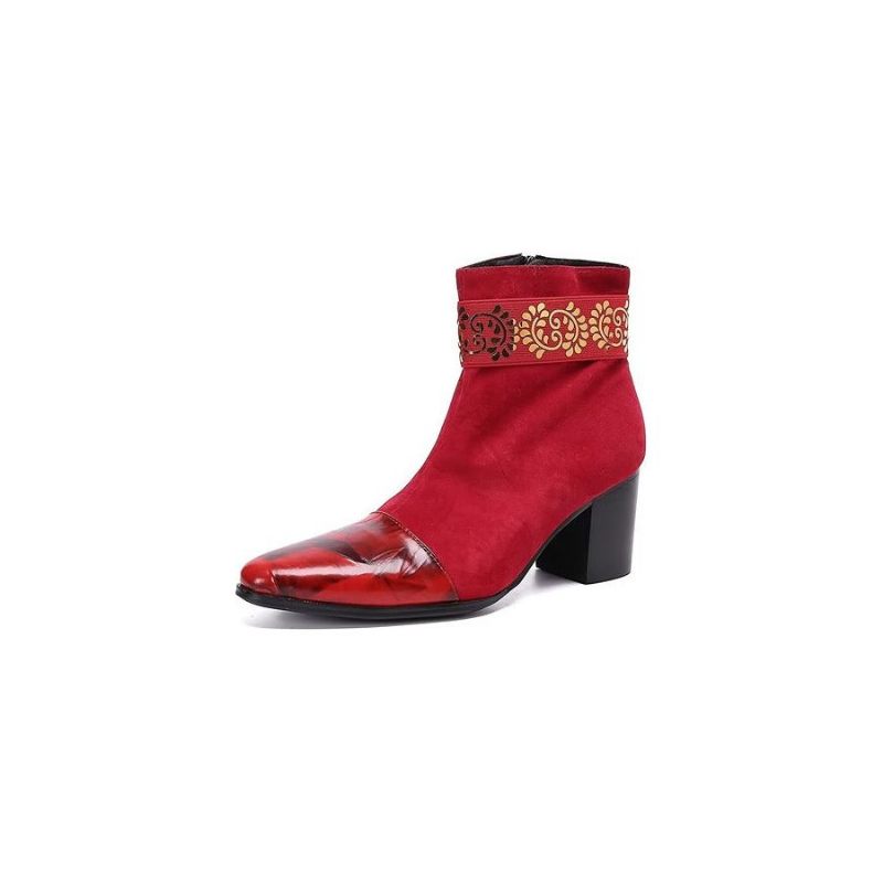 Herrenstiefel Mit Exotischer Textur - Rot