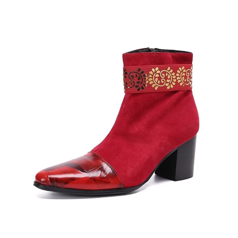 Herrenstiefel Mit Exotischer Textur - Rot