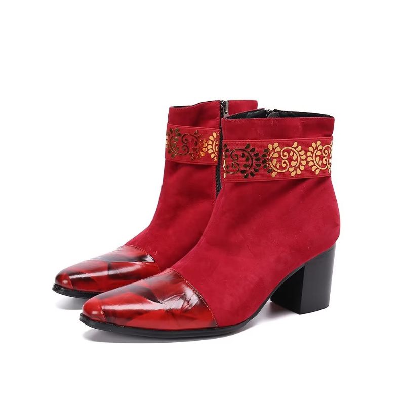 Herrenstiefel Mit Exotischer Textur - Rot