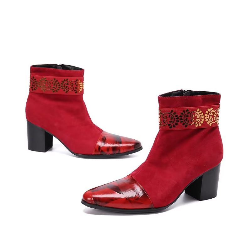 Herrenstiefel Mit Exotischer Textur - Rot