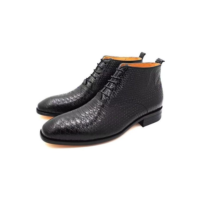 Herrenstiefel Opulente Slip-on-stiefeletten Aus Echtem Leder