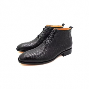 Herrenstiefel Opulente Slip-on-stiefeletten Aus Echtem Leder