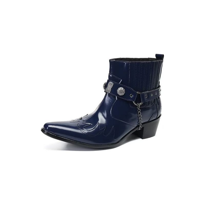 Herrenstiefel Raffinierte Eleganz Aus Leder - Blau