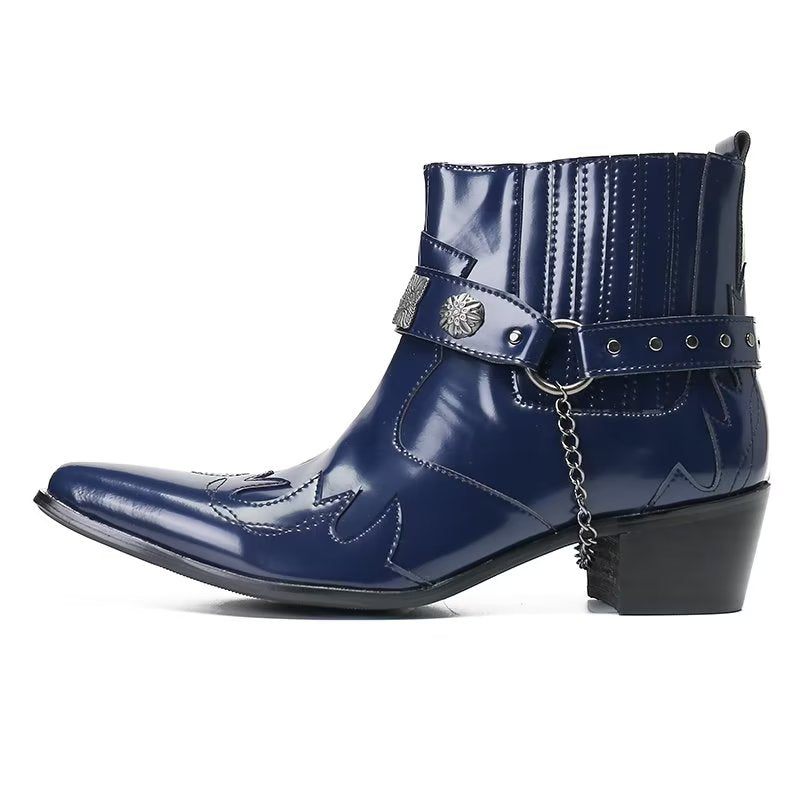 Herrenstiefel Raffinierte Eleganz Aus Leder - Blau