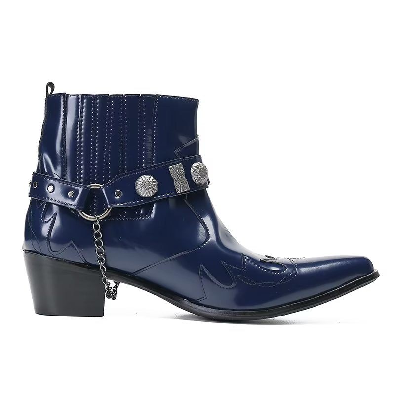 Herrenstiefel Raffinierte Eleganz Aus Leder - Blau