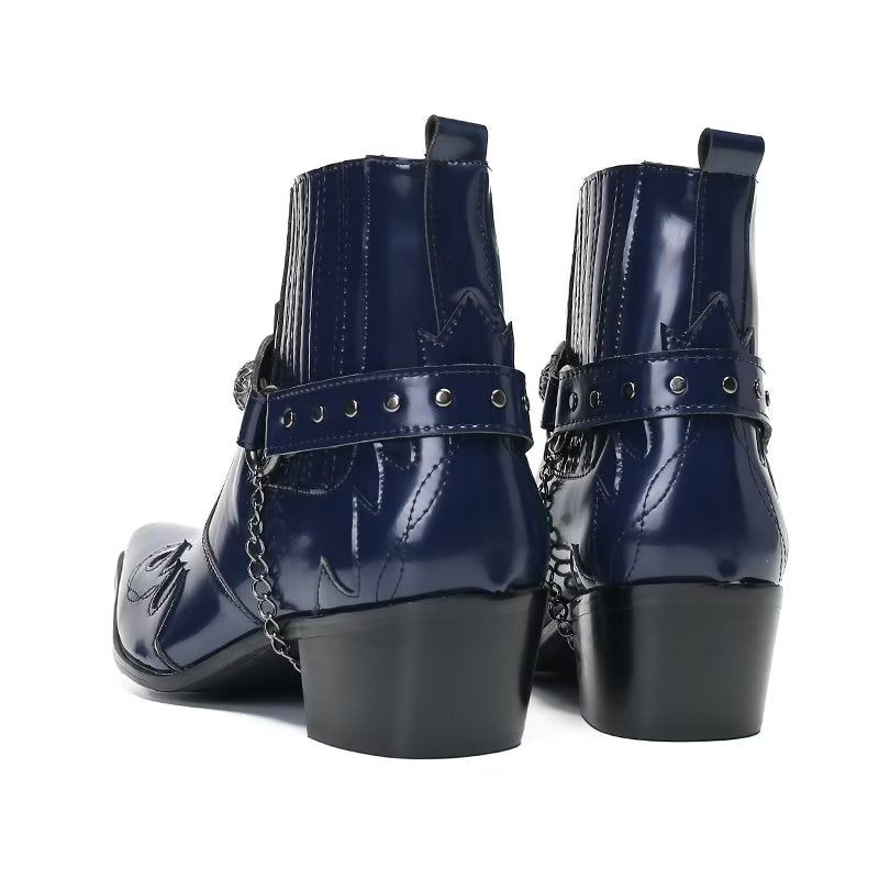 Herrenstiefel Raffinierte Eleganz Aus Leder - Blau