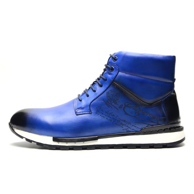 Herrenstiefel Robuster Lederstiefel - Blau