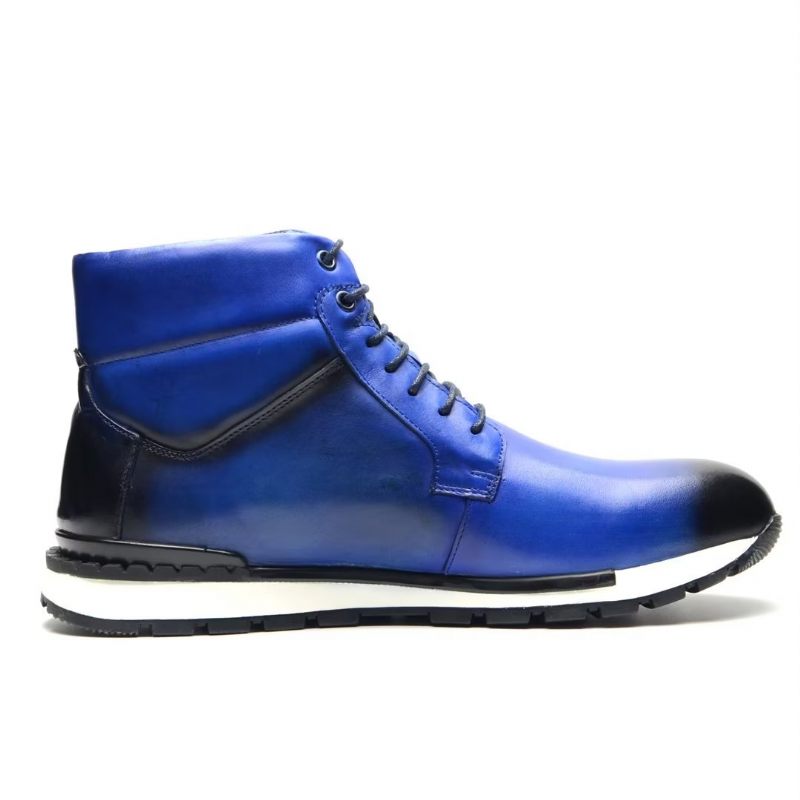 Herrenstiefel Robuster Lederstiefel - Blau