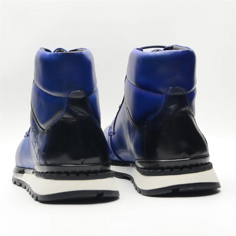 Herrenstiefel Robuster Lederstiefel - Blau